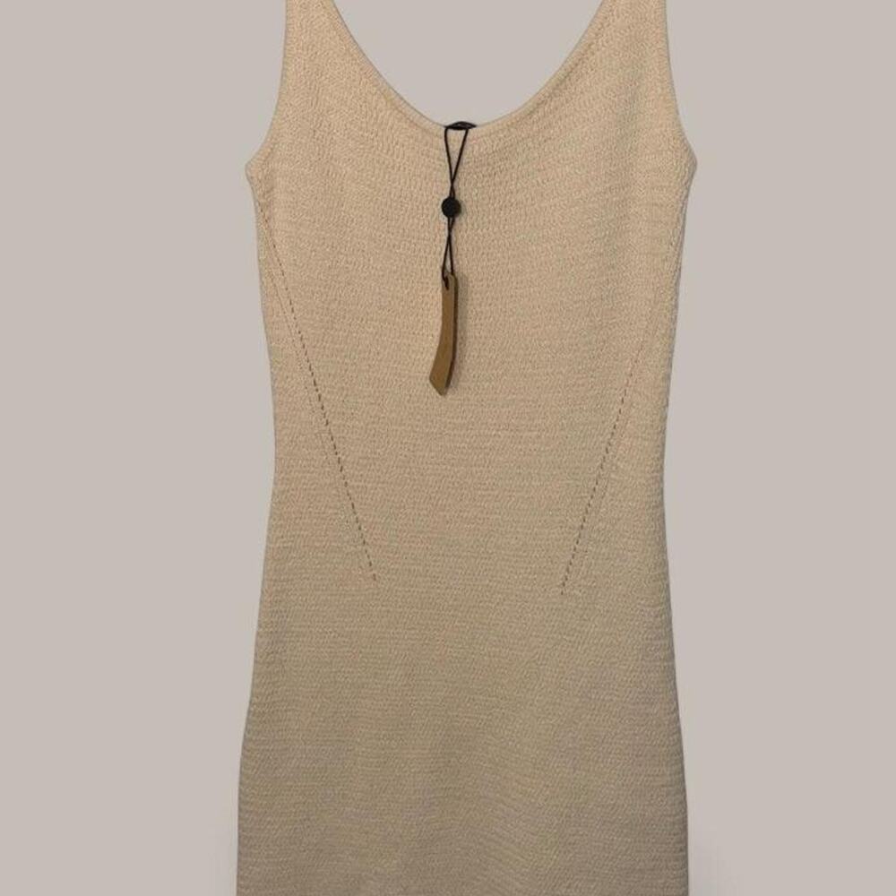 Rag & Bone Lena Knit Mini Dress Light Dove Beige NWT $395 Small